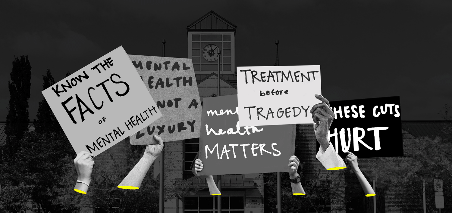 Photo illustration of protest signs