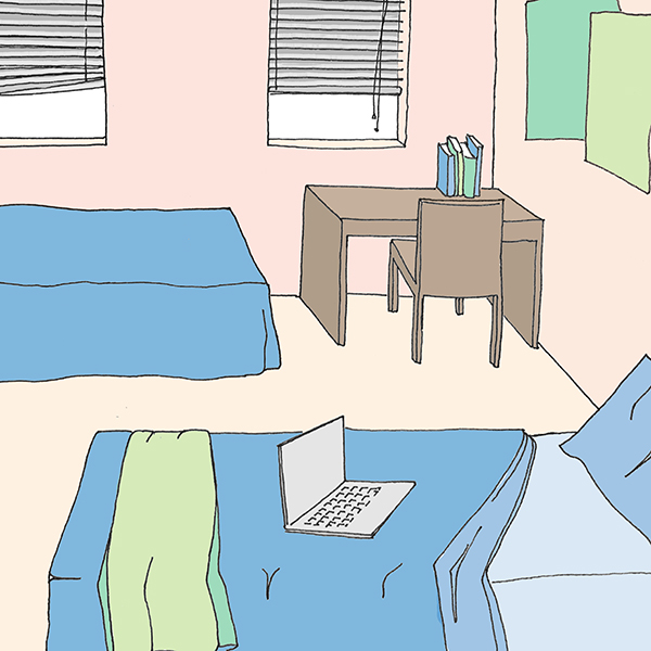 dorm room illustration